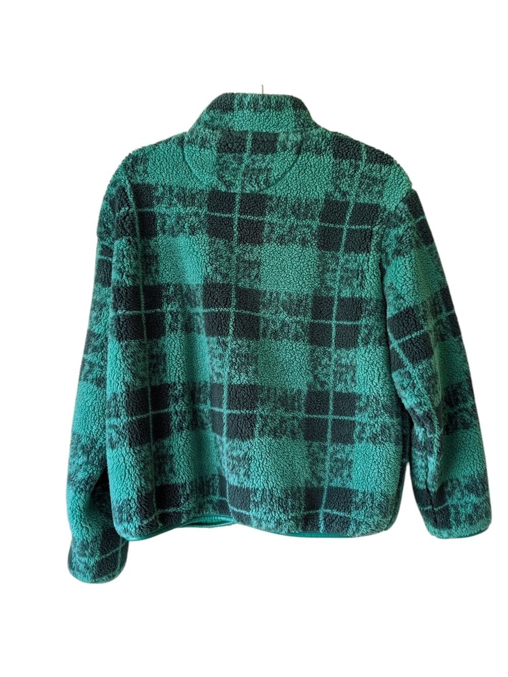 Aerie Offline American Eagle Fluffy Quarter Zip Pullover Sweatshirt Green Medium - Picture 5 of 8